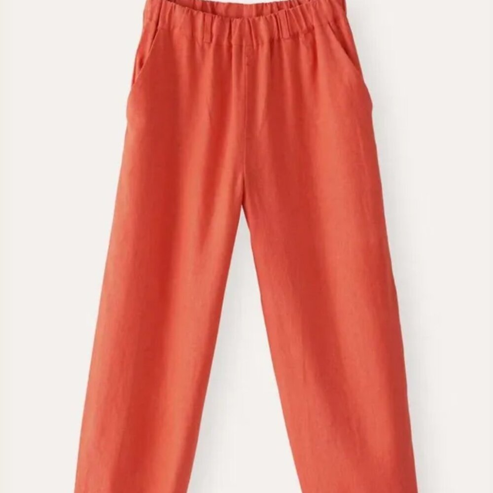 NWT Poetry Cropped Trousers Garment Dyed Linen OS - Picture 5 of 16